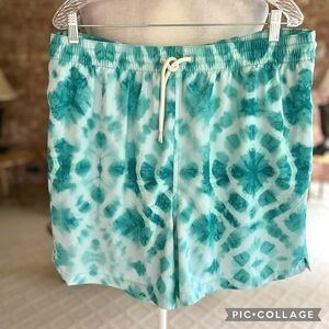 Wave Zone Men’s Swim Trunks XXL Aqua Tie Dye Pool Beach